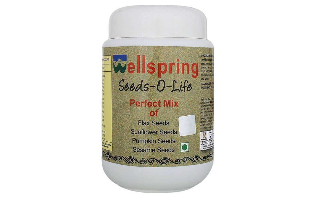 Wellspring Seeds-O-Life (Perfect Mix Of Flax Seeds, Sunflower Seeds, Pumpkin Seeds, Sesame Seeds)   Plastic Jar  400 grams